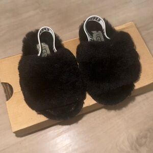 UGG Toddler Fluff Yeah Slide Black